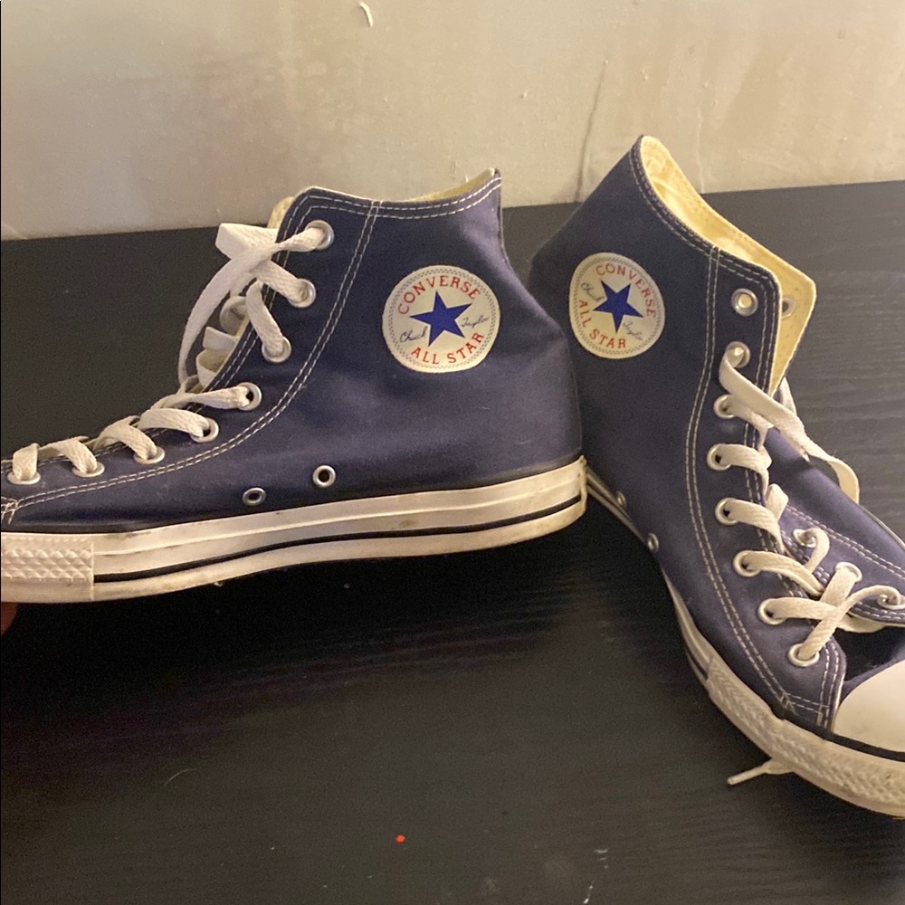 Converse High Top Sneakers - Dark Blue and White